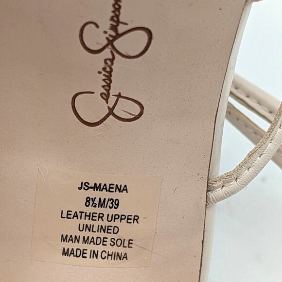 Jessica Simpson Maena Ankle Wrap Heeled Sandals Women's Ivory Size US8.5M EU39 - Picture 10 of 15